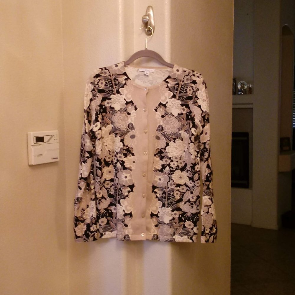 Isaac Mizrahi Japanese Garden Printed Cardigan